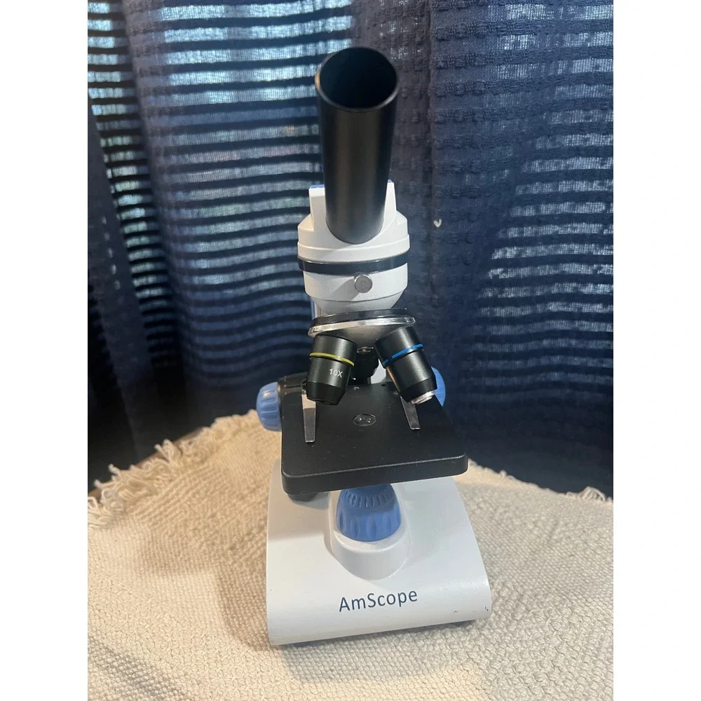 AmScope Kids Student Compound Microscope LED Light‎ 4X 10X 40X portable